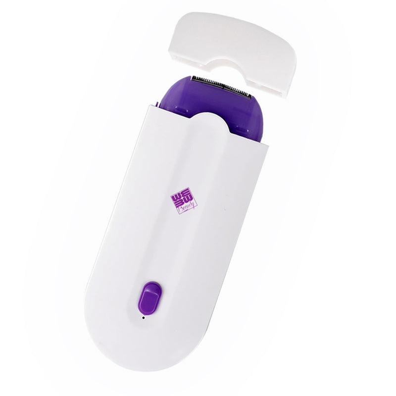 Depiladora compacta inalámbrica con luz y 2 cabezales de corte